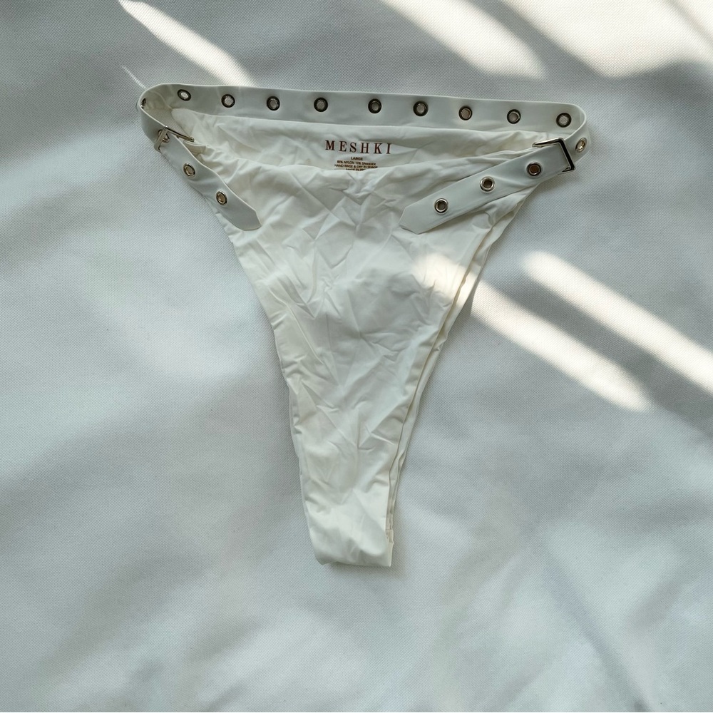 Meshki White Bikini Bottoms - size L